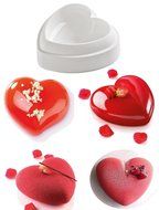 Valentine Heart Design Silicone Mold For Mousse Cake Pudding Brownie Breads Brownie Custard N2