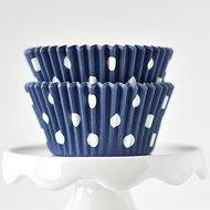 Dot Navy BakeBright Greaseproof Cupcake Liners N5