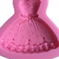 LYNCH 3D Princess Dress Shaped Cake Fondant Mold Silicone 3D Mould,Pink N5