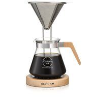 Osaka Pour-Over Coffee Dripper with Wood Stand - Full Brewing Set for a Homemade Pourover. &quot;Lake Mashu&quot; (Natrual) N2