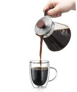 Osaka Pour-Over Coffee Dripper with Wood Stand - Full Brewing Set for a Homemade Pourover. &quot;Lake Mashu&quot; (Natrual) N7