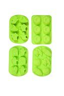 IHOMECOOKER 4PC Silicone Christmas Baking Mold Set Christmas Tree Snowflakes Snowman Cake Mold Set N10