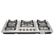 METAWELL 34" Stainless Steel 5 Burner Built-in Stoves NG Gas Hob Cooktops Cooker N2