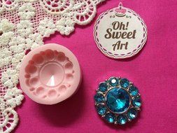 Saura's Brooch Silicone Mold By Oh! Sweet Art FDA Approved for Food, Cupcake Toppers
