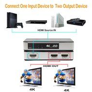 J-Tech Digital &reg; Premium Quality 2-port Hdmi V1.4 1x2 Powered Amplifier Splitter 1 in 2 Out with Ultrahd 4k X... N3