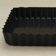 Tosnail Rectangular Quiche Pan With Removeable Bottom - 14" L x 6" W x 1" H N7