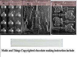 Turkey chocolate candy mold and Pumpkin chocolate candy mold and girl pilgrim lolly chocolate candy mold With... N2