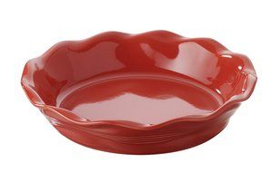 Revol 645725 Froisse Crumple Pie Dish, 9-Inch, Pepper Red