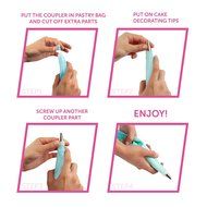 Cake Decorating Kit Includes Nozzle, Tips, Reusable Pastry Bags, Couplers and Cleaning Brush - Baking Tools for... N7