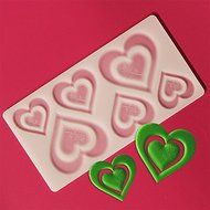 Sher 6 Pair Assorted Sized Love in Love Heart Shape Chocolate Plugin Mold for Cake Decoration Baking Mold Silicone... N3