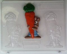 Bunny hugging large carrot E099 Easter Chocolate Candy Mold