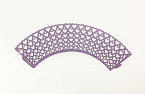 HUAL Cupcake Wrappers 50 Filigree Artistic Bake Cake Paper Cups Heart Lace Laser Cut Liner Baking Cup Muffin Case... N10