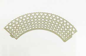 HUAL Cupcake Wrappers 50 Filigree Artistic Bake Cake Paper Cups Heart Lace Laser Cut Liner Baking Cup Muffin Case... N11