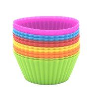 Silicone Baking Cups 12 Cupcake Muffin Liners Kids Bento Lunchbox Divider Accessories (Triangle) N8
