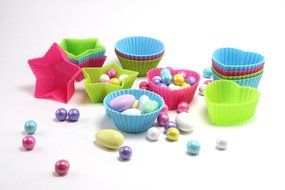 Mini Reusable Silicone Cups 36 Pack Star Heart Round Shapes N3