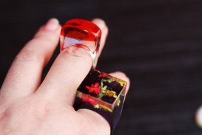 Clear handmade Silicone Mold for Ring size blue 10,red 7.5. (B3) N6