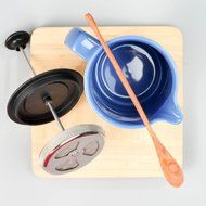 Ceramic French Press Coffee Press + Bonus Wooden Spoon (Carrot, 32 oz) N19