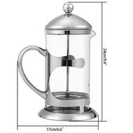 Homdox French Press Glass and Stainless Steel Coffee Maker, 8 Coffee Cups (1 Liter), 34oz N2