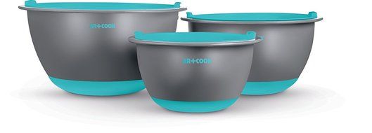Art and Cook Premium Mixing Bowl Set with Matching Air Tight Lids, Yellow N5