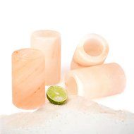 DeluxeComfort 92-Hym-ShootG-4 Himalayan Salt Shot Glasses, Pink, Set of 4