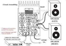 8W / 4 Ohm Stereo Amplifier TDA2004 Assembled 12VDC / 1A Electronic Circuit : FA605