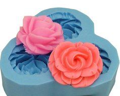 Large bloom 3 flower reusable resin silicone mold N2
