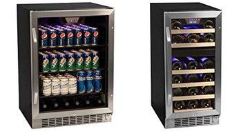 Edgestar 148 Can Stainless Steel Beverage Cooler &amp; 26 Bottle Dual Zone Wine Cooler N3
