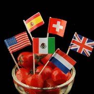 UR Bakeware 50Pcs Birthday Party American USA Flag Cupcake Topper N6
