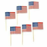 UR Bakeware 50Pcs Birthday Party American USA Flag Cupcake Topper N7