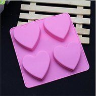 Y&amp;XL&amp;H 4 Hole Heart Shape Soap Cake Ice Jelly Chocolate Silicone Molds