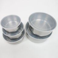 10 Pcs Steel Metal Food Storage Saver Containers Mixing Bowl Cookware Set New ! N5