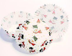 PME 60pk SMILEY SNOWMAN STANDARD Cupcake Muffin Fairy Cake Baking Cases Holders N4
