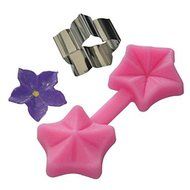 Sher FOUR-C Silicone Mold Flower Cupcake Decor Mold Color Pink N2