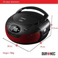 Duronic RCD008/RD Portable Compact Boombox CD Player with FM Radio -Red N7