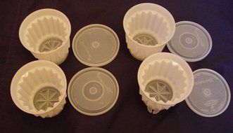 4 Tupperware Individual Jel-ette Mini Mold Parfait Pudding Jello Cups N3