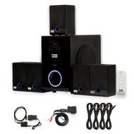 Acoustic Audio AA5817 Home 5.1 Speaker System with Bluetooth Optical Input and 4 Extension Cables