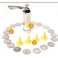 Y&amp;XL&amp;H 24 In 1 Stainless Steel Aluminium Cookie Mould Gun Cake Decorating Tools 20 Mold+4 Pastry Tube N6