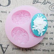 Sher Three Holes Oval Flower Silicone Mold Fondant Molds Sugar Craft Tools Resin flowers Mould Molds For Cakes