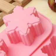 Anyana 6 Cavity Silicone Snowflake Soap Mold Snow Chocolate Soap Fondant Mould Baking Molds N2