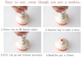 Make Flowers In Seconds! Russian Icing Piping Tips Cake Pastry Decorating Nozzle Kit (10 PCS)+1 Coupler N5
