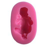 LYNCH 1Set Sleeping Baby And Angel Wing Types Silicone Cake Mold Chocolate Fondant Mould,Pink N2