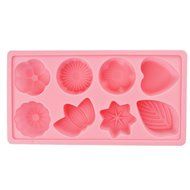 Generic Floral Leaf Silicone Cake Soap Decoration Mold 8 Cavity Pink N3