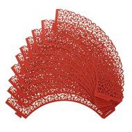 TOOGOO(R)100 pcs Filigree Vintage Cupcake Wrappers Wraps Cases - Wedding, Birthday, UK seller(Red) N2