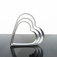 Y&amp;XL&amp;H Three Pieces Love Heart Shape Cookie Cutter Set, Stainless Steel
