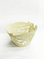 HUAL Cupcake Wrappers 50 Filigree Artistic Bake Cake Paper Cups it's a girl Lace Laser Cut Liner Baking Cup Muffin... N3