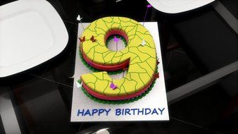 Euro Tins Numeric cake pan 35cm birthday cake tin number nine 9 large 14&quot; cake mold N2