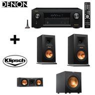 Denon AVR-X2100W 7.2 Channel Full 4K Ultra HD A/V Receiver with Bluetooth and Wi-Fi + Pair Klipsch Reference Premiere...
