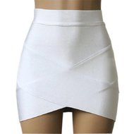 Phoneix Womens Candy Color Stretch Tight Office Lady Pleated Mini Skirt N4