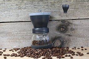 #1 Best Professional Ceramic Manual Coffee Grinder, Stainless Steel Build, 100g Capacity Glass Jar Consistency... N2