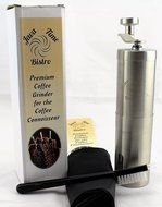 Java Time Bistro deluxe Manual Coffee Grinder | Conical Burr Mill for Precision Brewing | Brushed Stainl N5